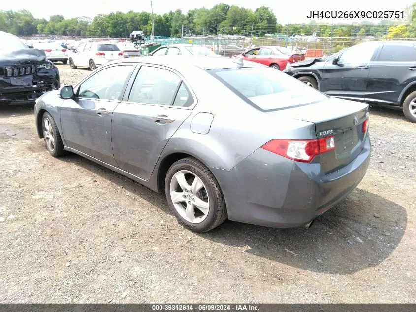 2009 Acura Tsx VIN: JH4CU266X9C025751 Lot: 39312614