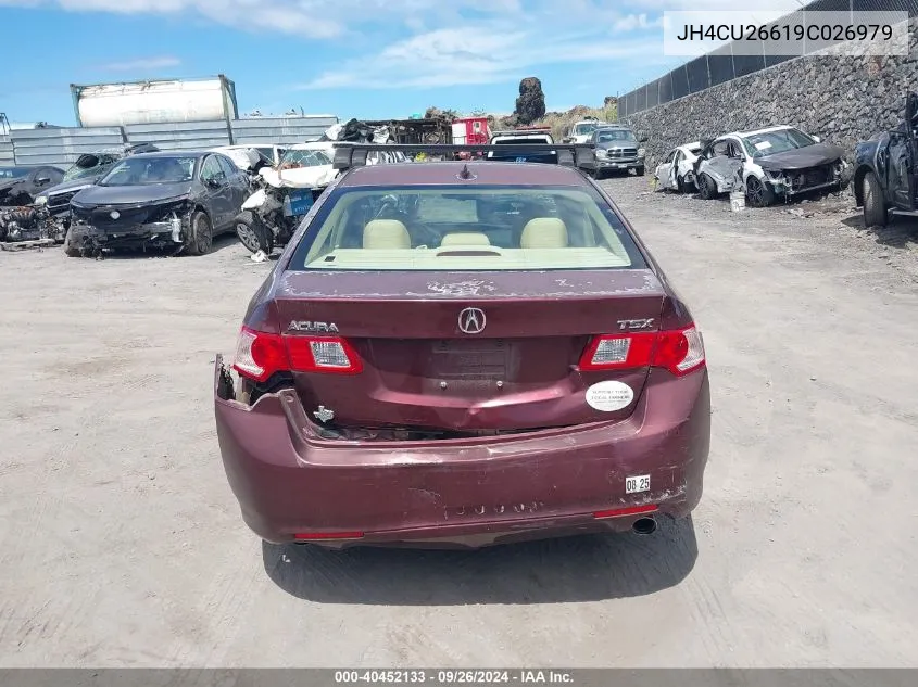 2009 Acura Tsx VIN: JH4CU26619C026979 Lot: 40452133