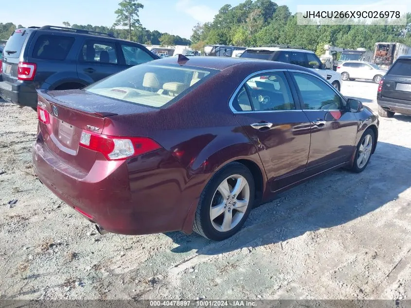 2009 Acura Tsx VIN: JH4CU266X9C026978 Lot: 40478897