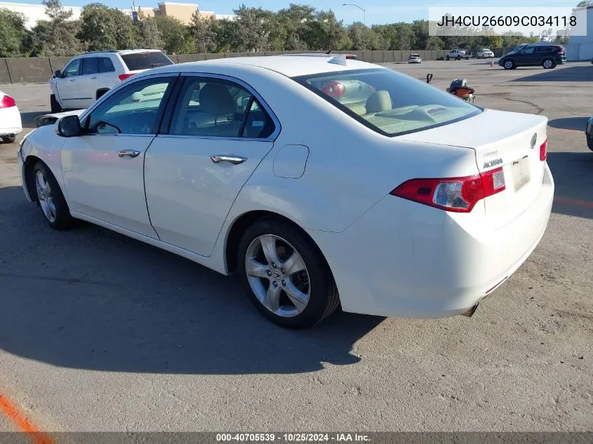 2009 Acura Tsx VIN: JH4CU26609C034118 Lot: 40705539