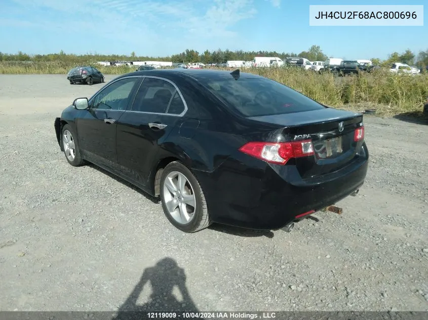 2010 Acura Tsx VIN: JH4CU2F68AC800696 Lot: 12119009