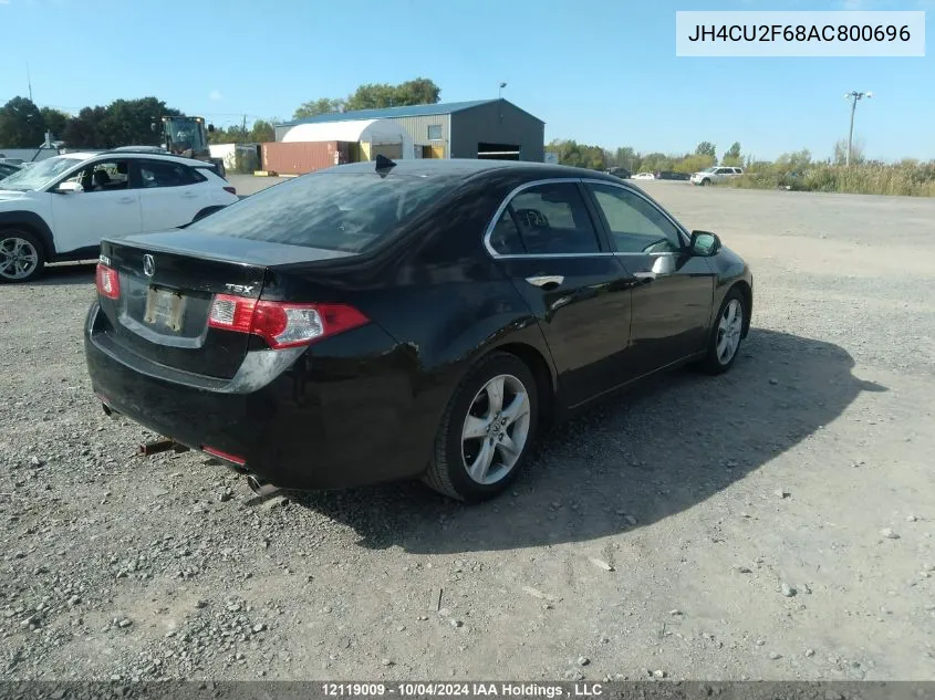 2010 Acura Tsx VIN: JH4CU2F68AC800696 Lot: 12119009