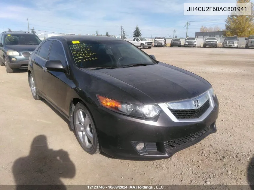 2010 Acura Tsx VIN: JH4CU2F60AC801941 Lot: 12123746