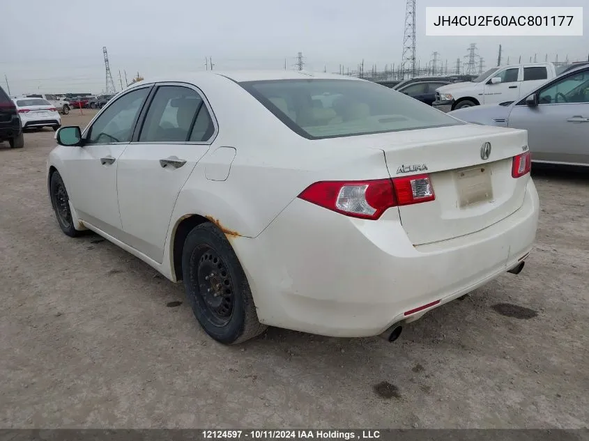 2010 Acura Tsx VIN: JH4CU2F60AC801177 Lot: 12124597