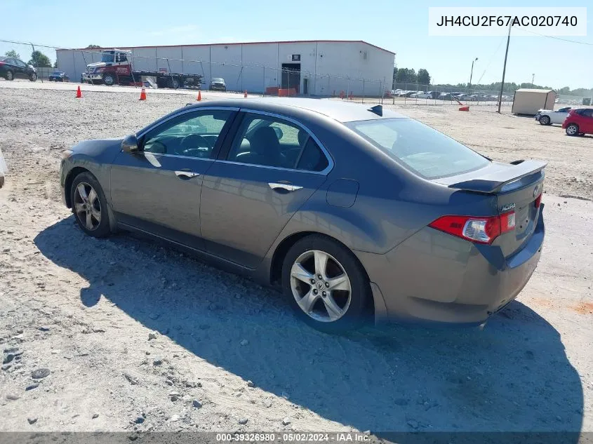 2010 Acura Tsx 2.4 VIN: JH4CU2F67AC020740 Lot: 39326980