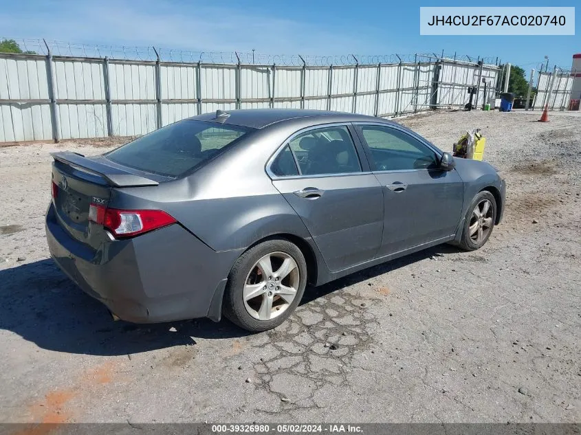 2010 Acura Tsx 2.4 VIN: JH4CU2F67AC020740 Lot: 39326980