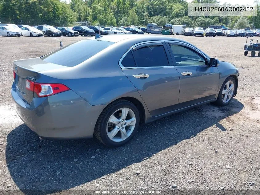 2010 Acura Tsx 2.4 VIN: JH4CU2F60AC002452 Lot: 40182710