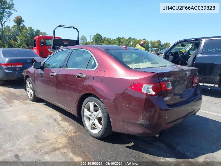 2010 Acura Tsx VIN: JH4CU2F66AC039828 Lot: 40300021