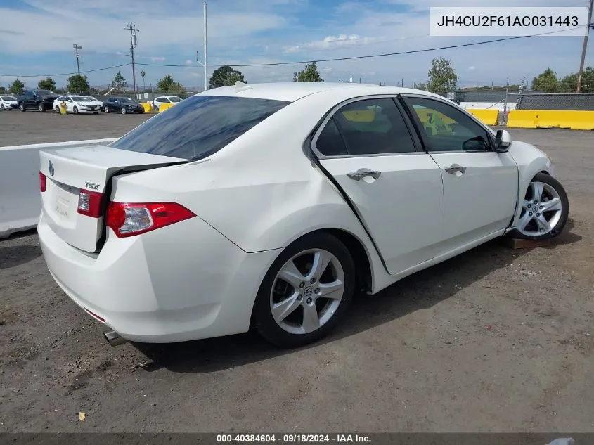 2010 Acura Tsx 2.4 VIN: JH4CU2F61AC031443 Lot: 40384604