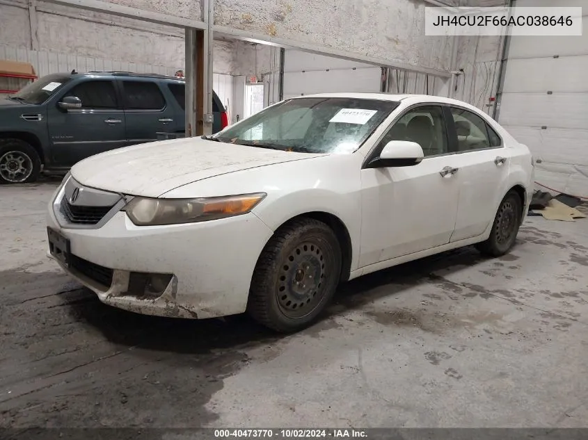 2010 Acura Tsx 2.4 VIN: JH4CU2F66AC038646 Lot: 40473770