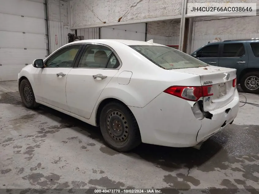 2010 Acura Tsx 2.4 VIN: JH4CU2F66AC038646 Lot: 40473770