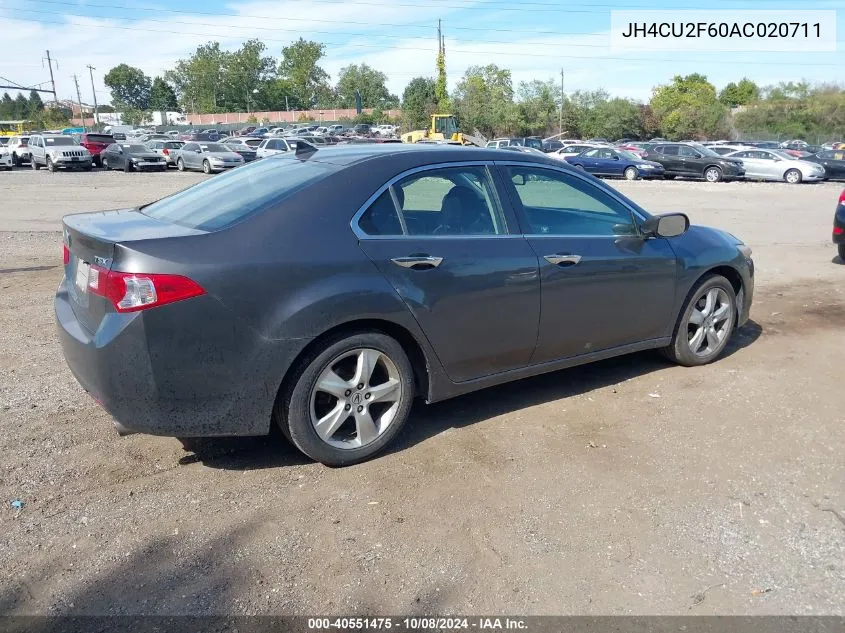 2010 Acura Tsx 2.4 VIN: JH4CU2F60AC020711 Lot: 40551475