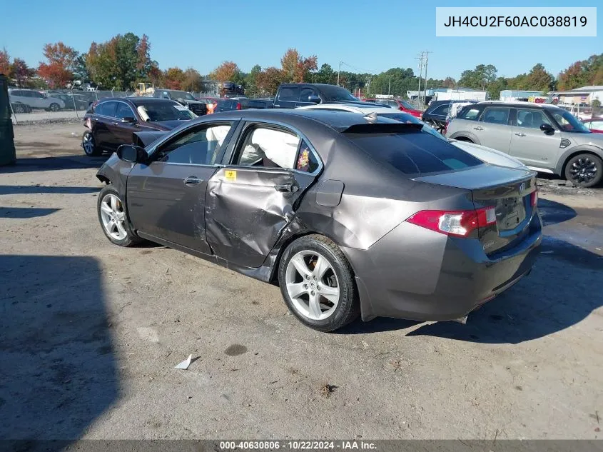 2010 Acura Tsx 2.4 VIN: JH4CU2F60AC038819 Lot: 40630806