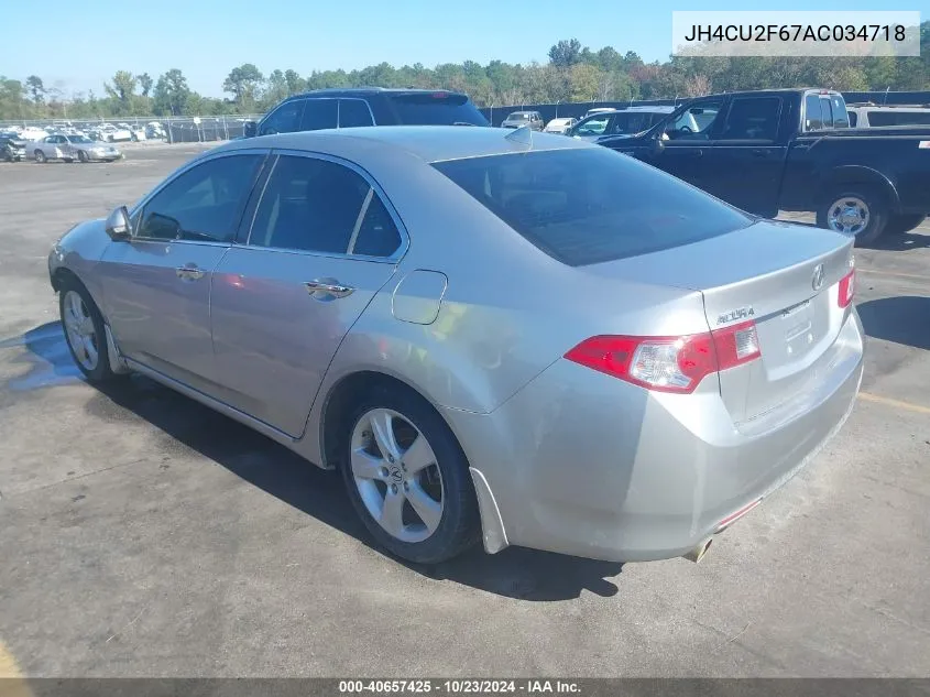 2010 Acura Tsx 2.4 VIN: JH4CU2F67AC034718 Lot: 40657425