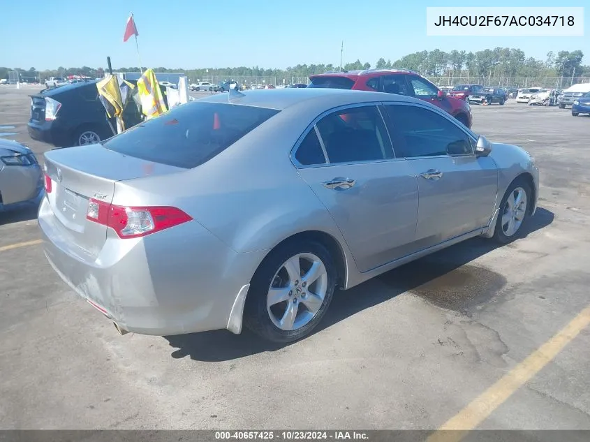 2010 Acura Tsx 2.4 VIN: JH4CU2F67AC034718 Lot: 40657425