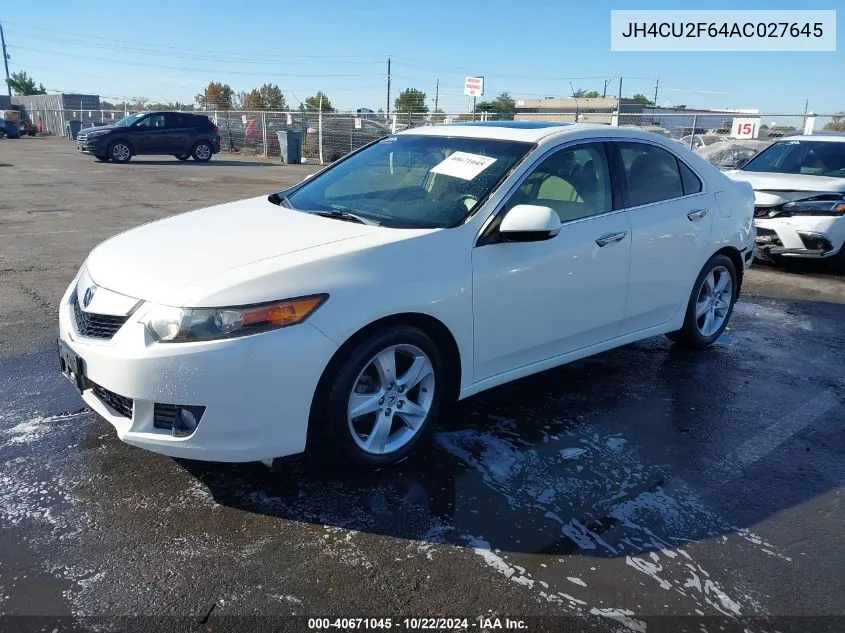 2010 Acura Tsx 2.4 VIN: JH4CU2F64AC027645 Lot: 40671045