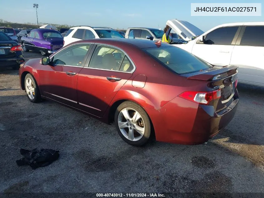 2010 Acura Tsx 2.4 VIN: JH4CU2F61AC027571 Lot: 40743012