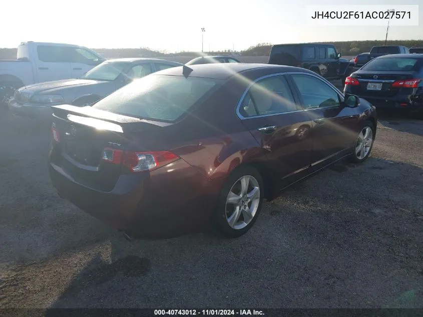 2010 Acura Tsx 2.4 VIN: JH4CU2F61AC027571 Lot: 40743012