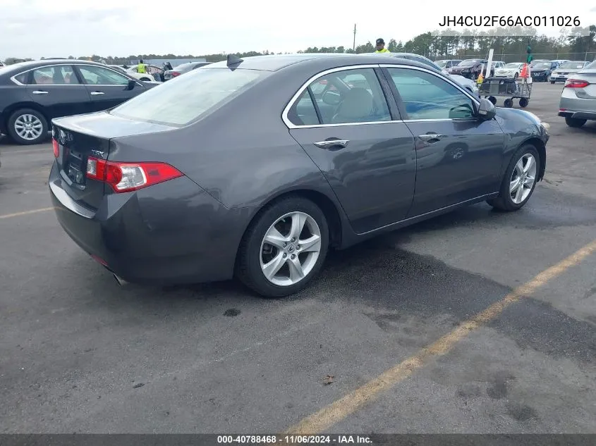 2010 Acura Tsx 2.4 VIN: JH4CU2F66AC011026 Lot: 40788468