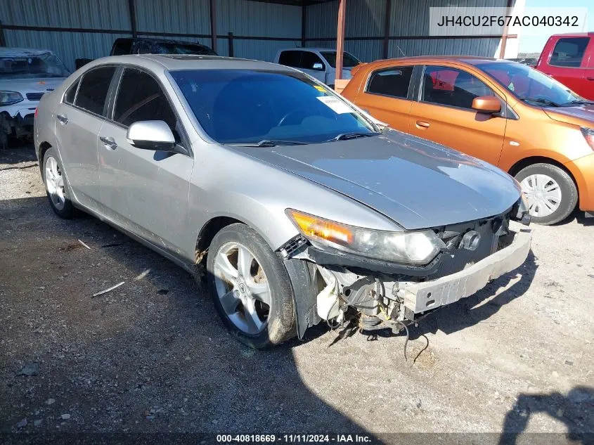 2010 Acura Tsx 2.4 VIN: JH4CU2F67AC040342 Lot: 40818669