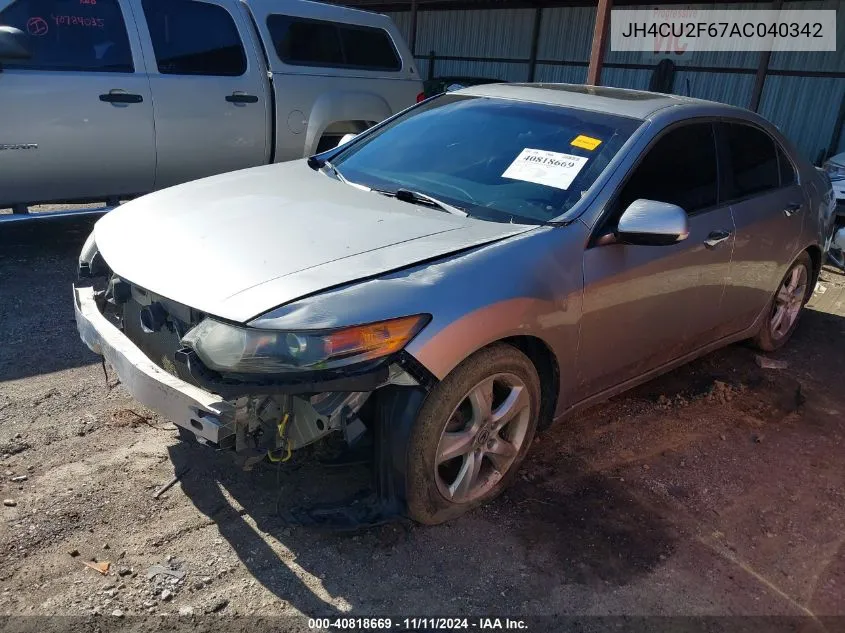 2010 Acura Tsx 2.4 VIN: JH4CU2F67AC040342 Lot: 40818669