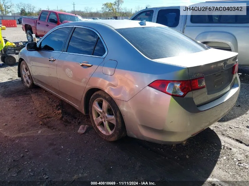 2010 Acura Tsx 2.4 VIN: JH4CU2F67AC040342 Lot: 40818669