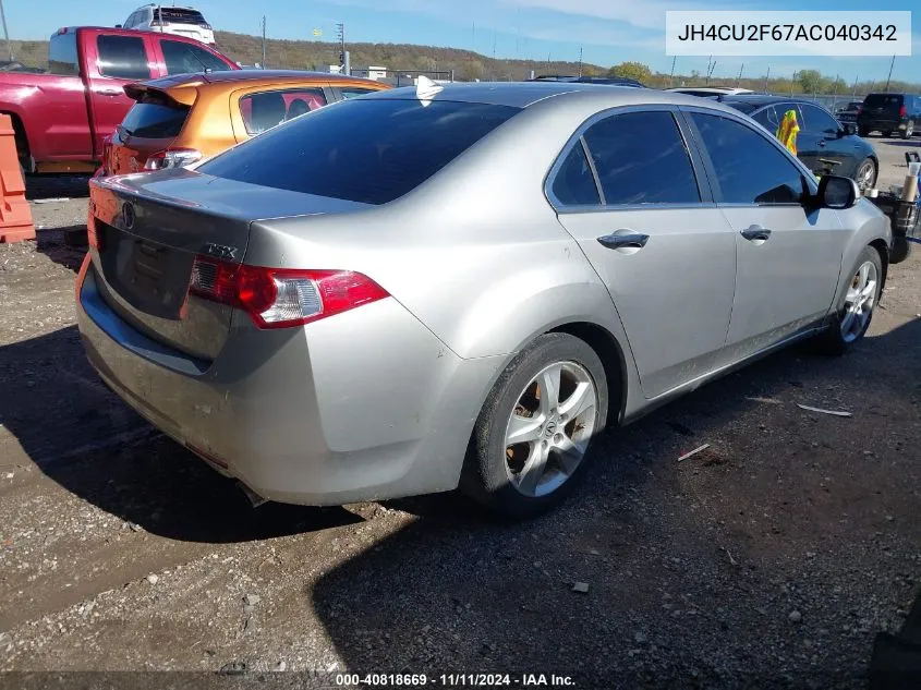 2010 Acura Tsx 2.4 VIN: JH4CU2F67AC040342 Lot: 40818669