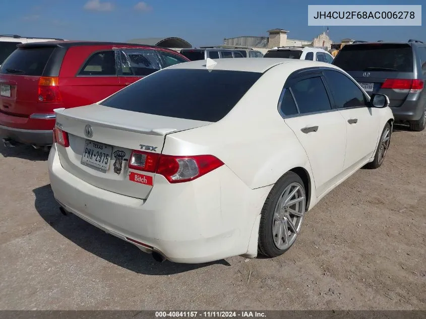 2010 Acura Tsx 2.4 VIN: JH4CU2F68AC006278 Lot: 40841157