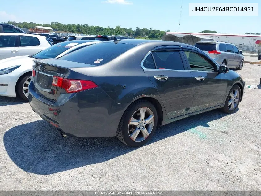 2011 Acura Tsx 2.4 VIN: JH4CU2F64BC014931 Lot: 39654082