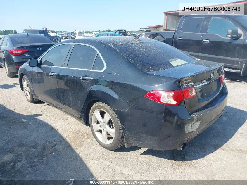 2011 Acura Tsx 2.4 VIN: JH4CU2F67BC008749 Lot: 39991175