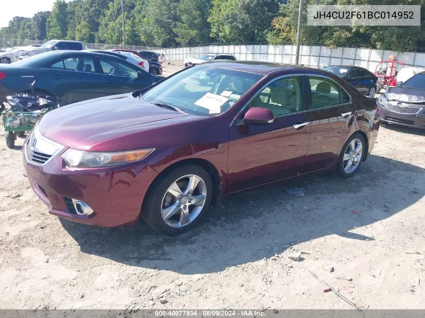 2011 Acura Tsx 2.4 VIN: JH4CU2F61BC014952 Lot: 40077934