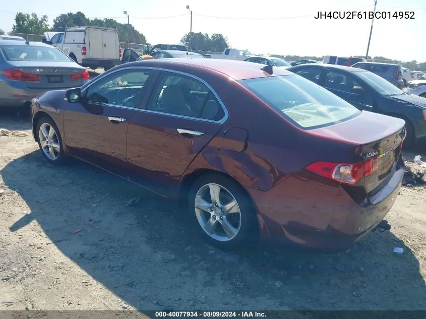 2011 Acura Tsx 2.4 VIN: JH4CU2F61BC014952 Lot: 40077934