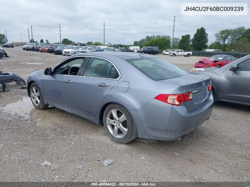 2011 Acura Tsx 2.4 VIN: JH4CU2F60BC009239 Lot: 40094422