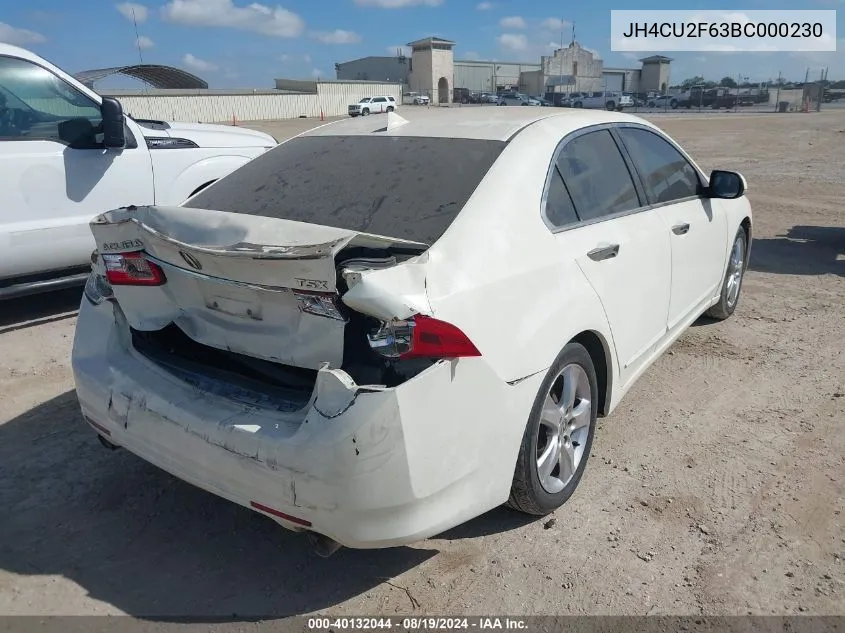 2011 Acura Tsx 2.4 VIN: JH4CU2F63BC000230 Lot: 40132044