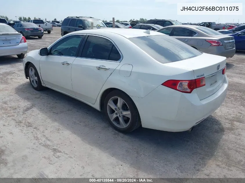 2011 Acura Tsx 2.4 VIN: JH4CU2F66BC011075 Lot: 40135544