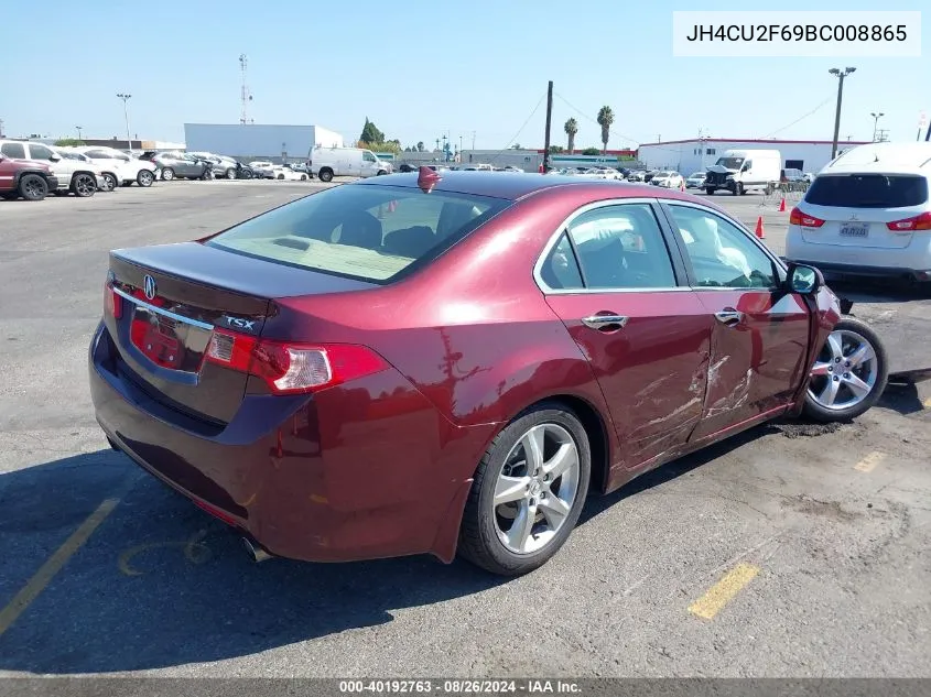 2011 Acura Tsx 2.4 VIN: JH4CU2F69BC008865 Lot: 40192763