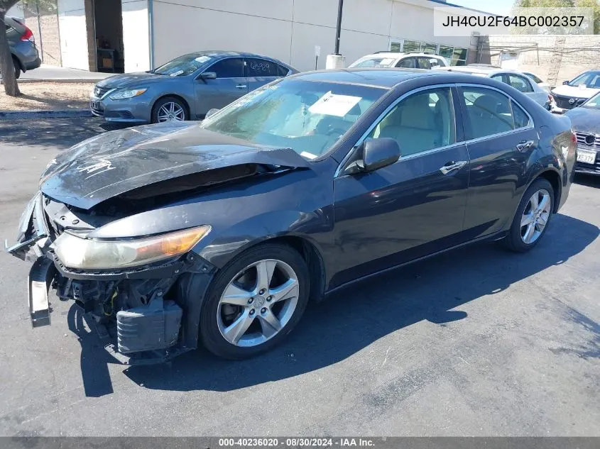 2011 Acura Tsx 2.4 VIN: JH4CU2F64BC002357 Lot: 40236020