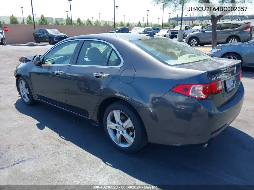 2011 Acura Tsx 2.4 VIN: JH4CU2F64BC002357 Lot: 40236020