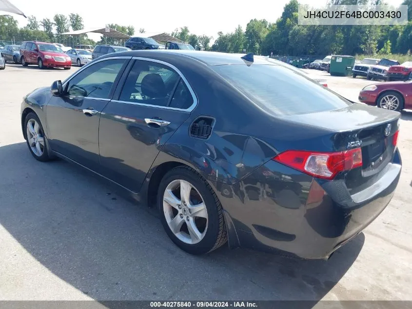 2011 Acura Tsx 2.4 VIN: JH4CU2F64BC003430 Lot: 40275840