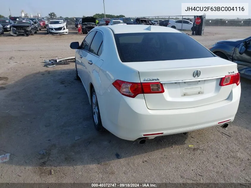 2011 Acura Tsx VIN: JH4CU2F63BC004116 Lot: 40372747