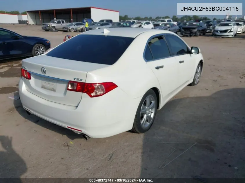 2011 Acura Tsx VIN: JH4CU2F63BC004116 Lot: 40372747