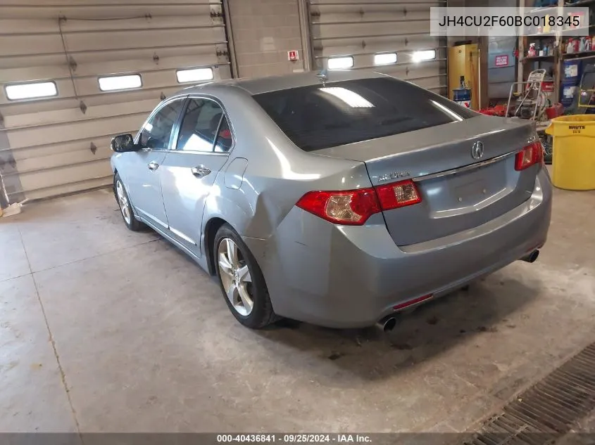 2011 Acura Tsx 2.4 VIN: JH4CU2F60BC018345 Lot: 40436841