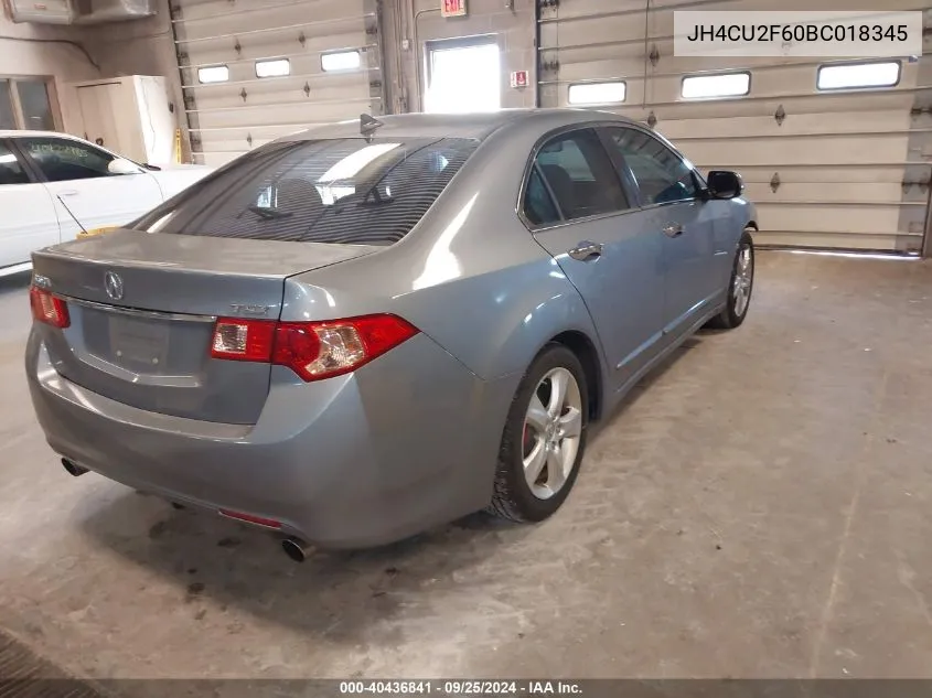 2011 Acura Tsx 2.4 VIN: JH4CU2F60BC018345 Lot: 40436841