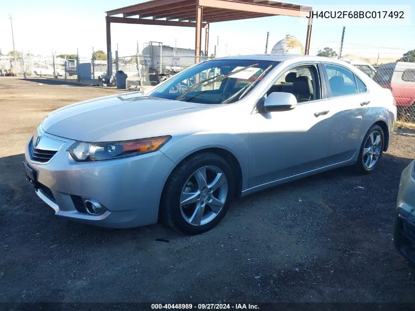 2011 Acura Tsx 2.4 VIN: JH4CU2F68BC017492 Lot: 40448989