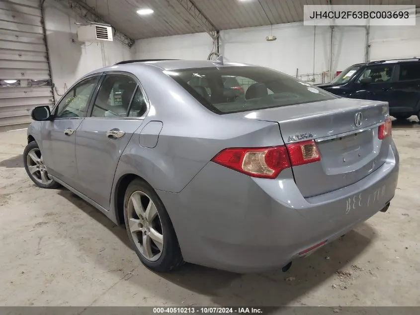 2011 Acura Tsx 2.4 VIN: JH4CU2F63BC003693 Lot: 40510213