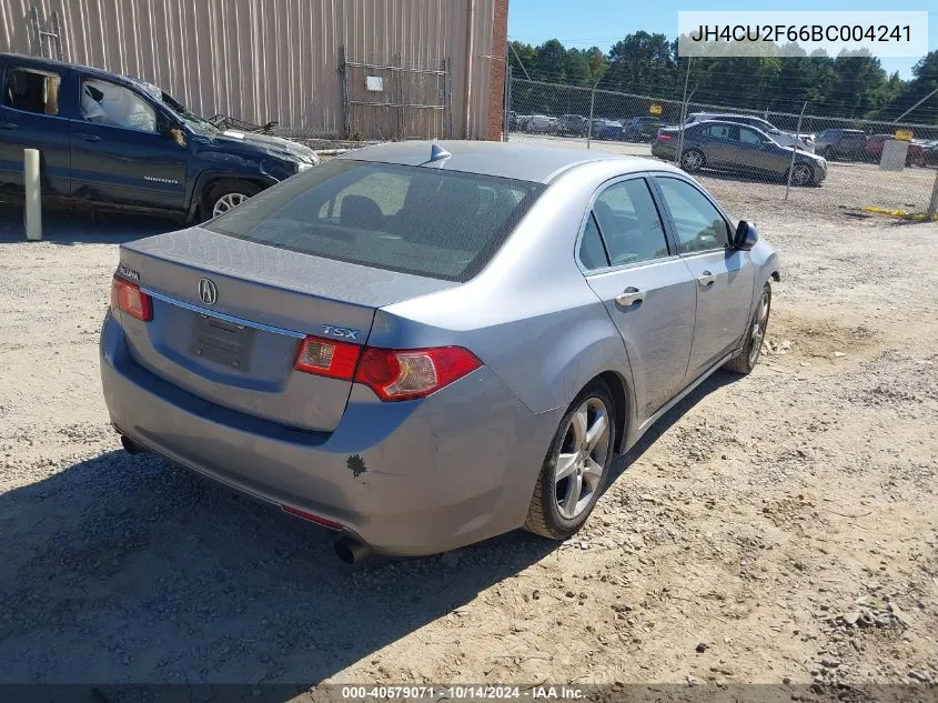 2011 Acura Tsx 2.4 VIN: JH4CU2F66BC004241 Lot: 40579071