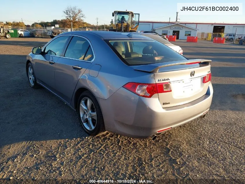 2011 Acura Tsx 2.4 VIN: JH4CU2F61BC002400 Lot: 40644916