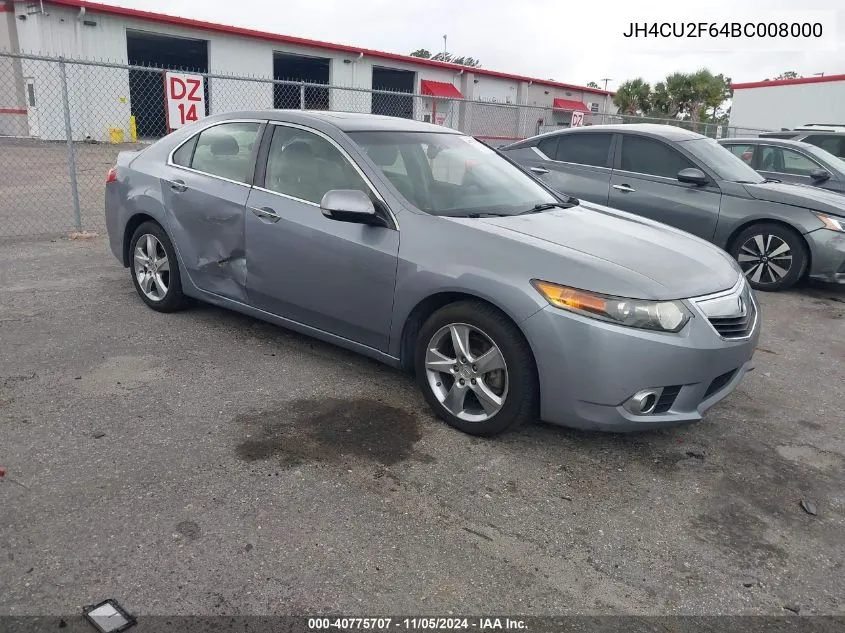 2011 Acura Tsx 2.4 VIN: JH4CU2F64BC008000 Lot: 40775707