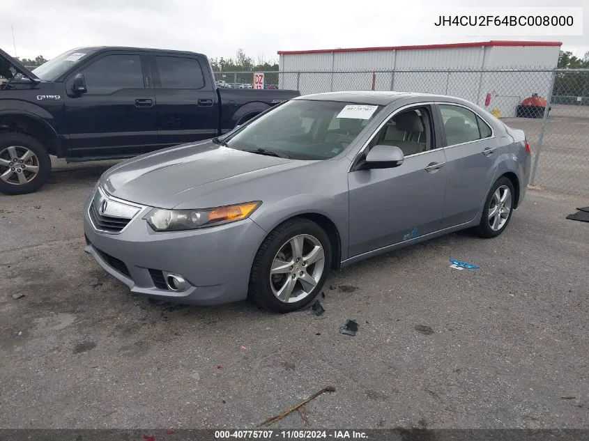 2011 Acura Tsx 2.4 VIN: JH4CU2F64BC008000 Lot: 40775707