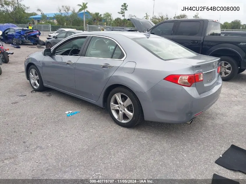 2011 Acura Tsx 2.4 VIN: JH4CU2F64BC008000 Lot: 40775707